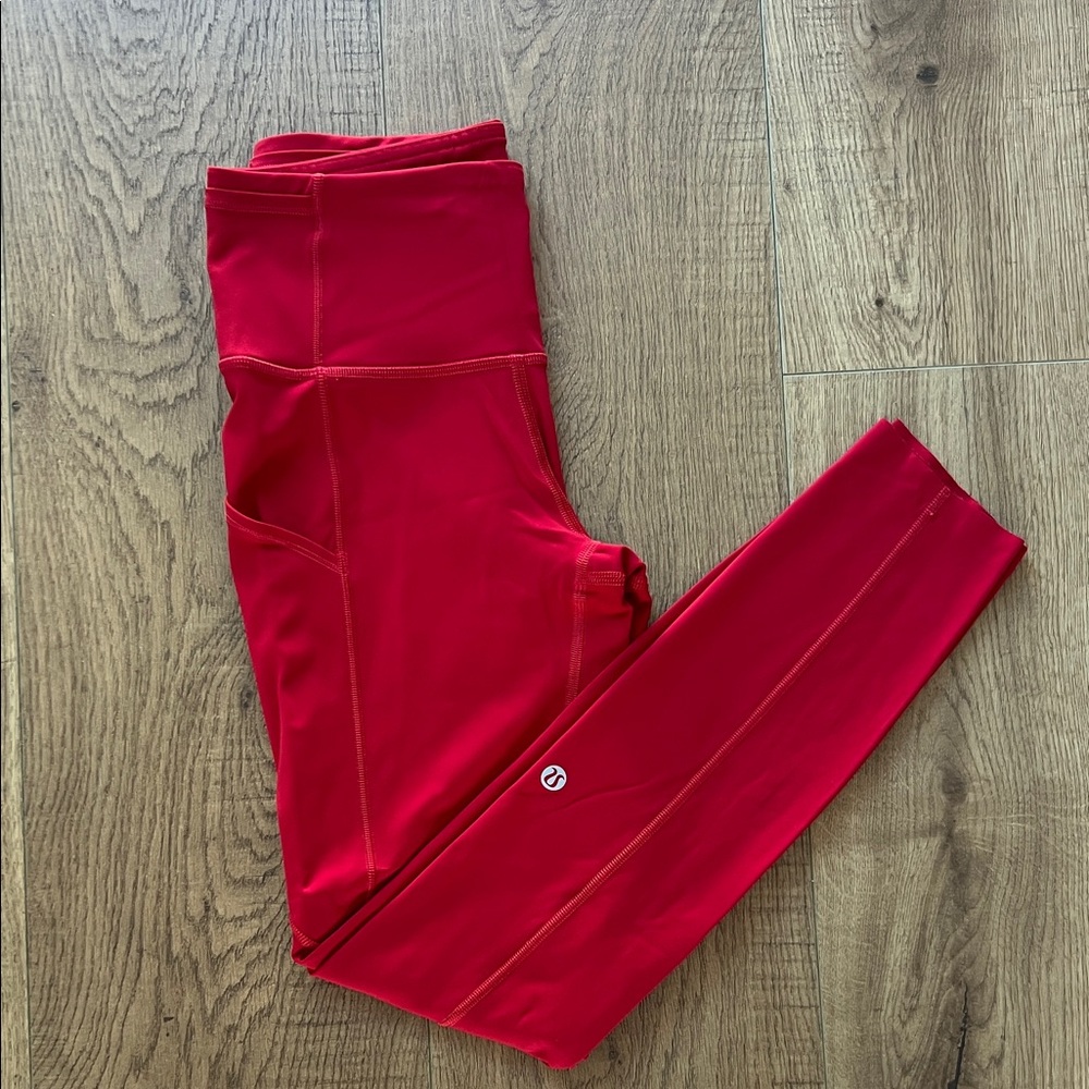 NWOT Lululemon Athletica Bold Red Leggings Size S